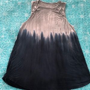 American Eagle Gray and Blue Tie-Dye Tank Top